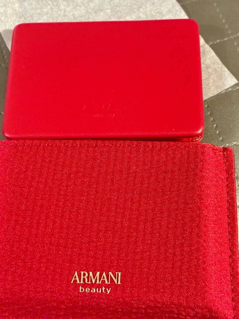 Giorgio Armani Stunning Red Gold Metallic Compact Case